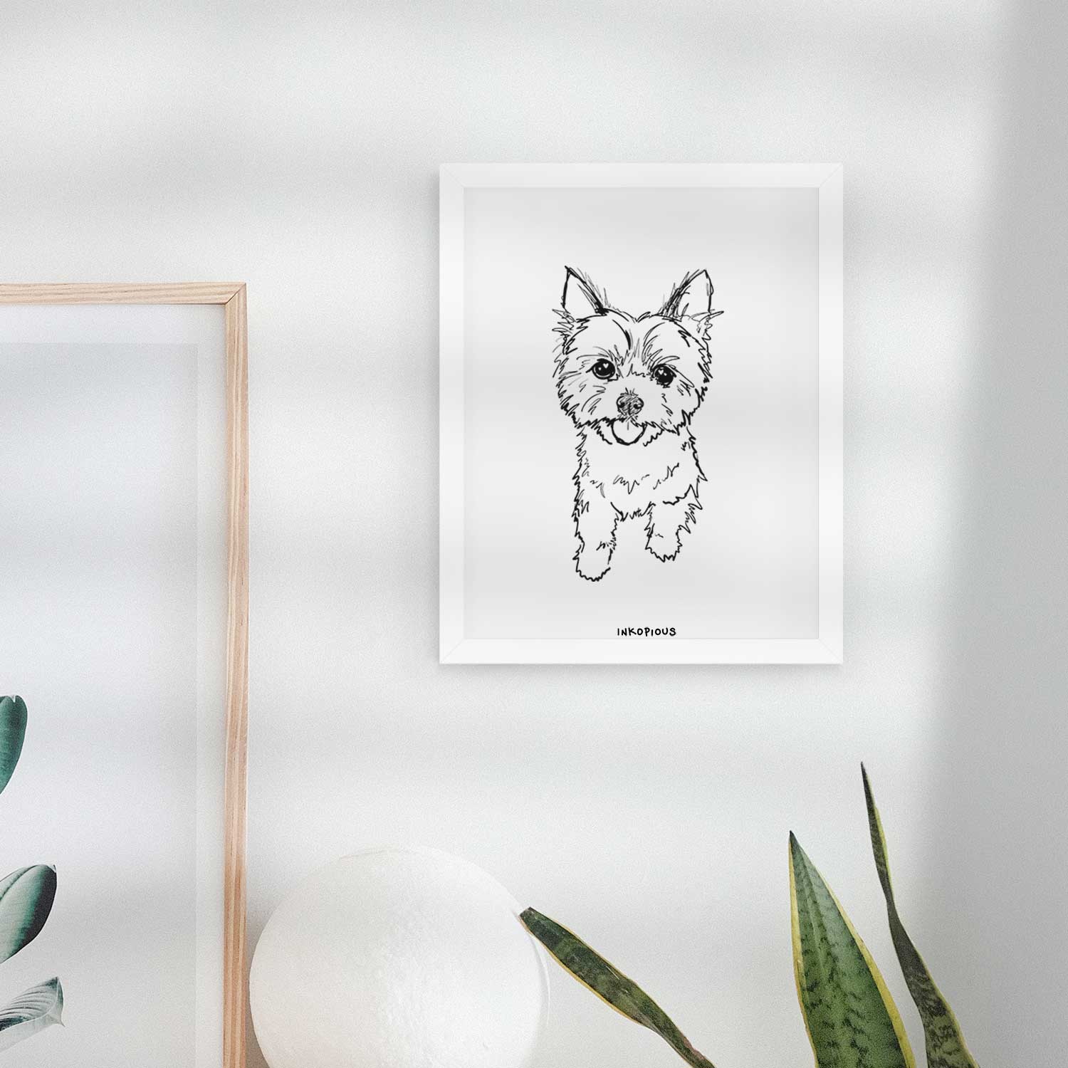 Doodled Axl the Yorkshire Terrier Art Print