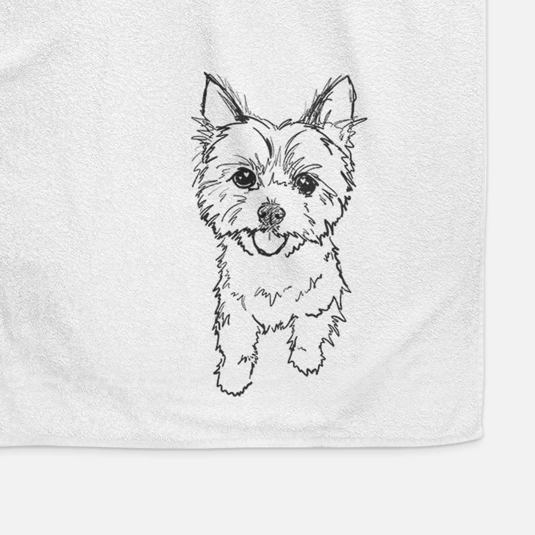 Doodled Axl the Yorkshire Terrier Decorative Hand Towel