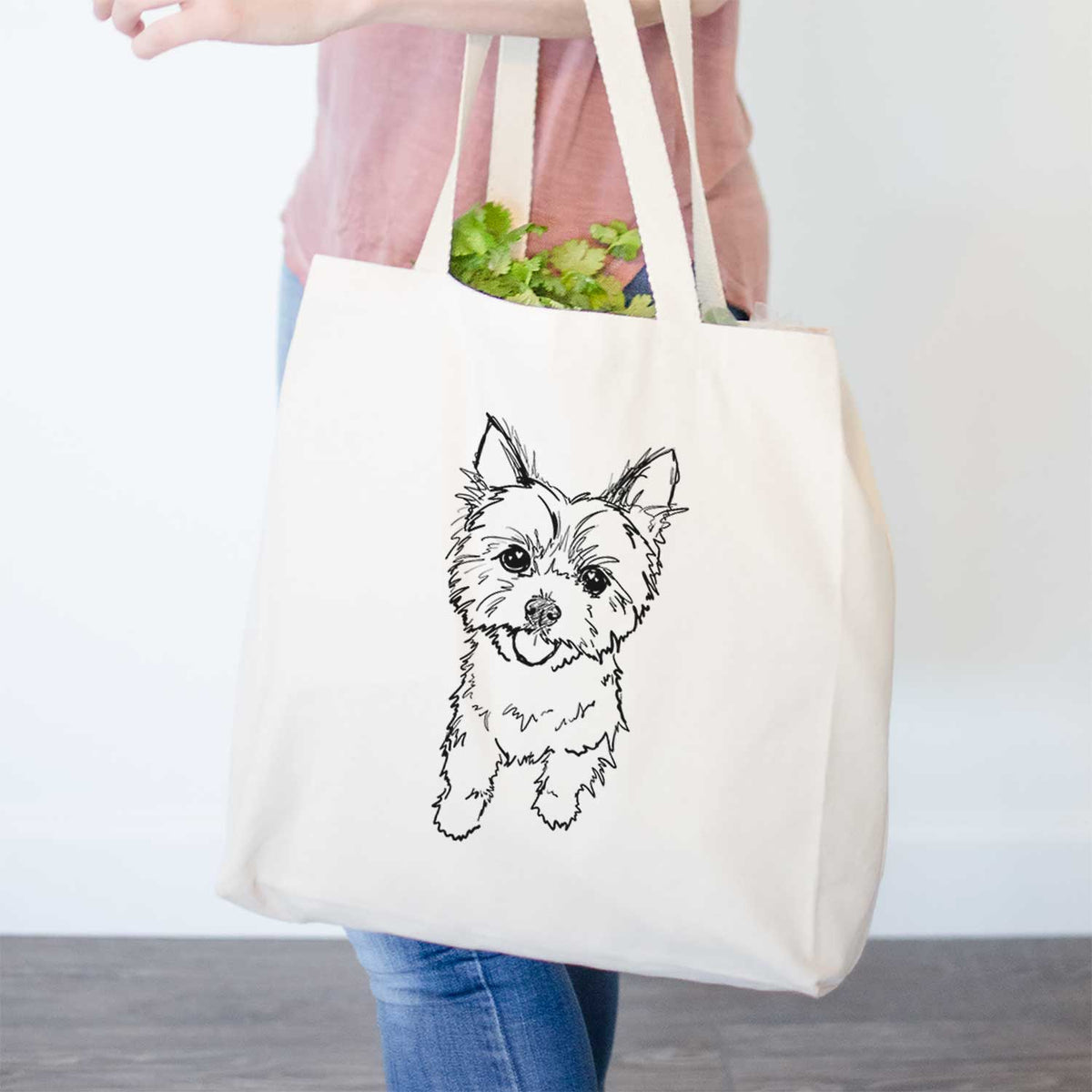 Doodled Axl the Yorkshire Terrier - Tote Bag