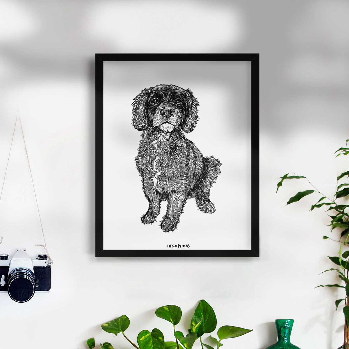 Doodled Bama the Cocker Spaniel Mix Art Print