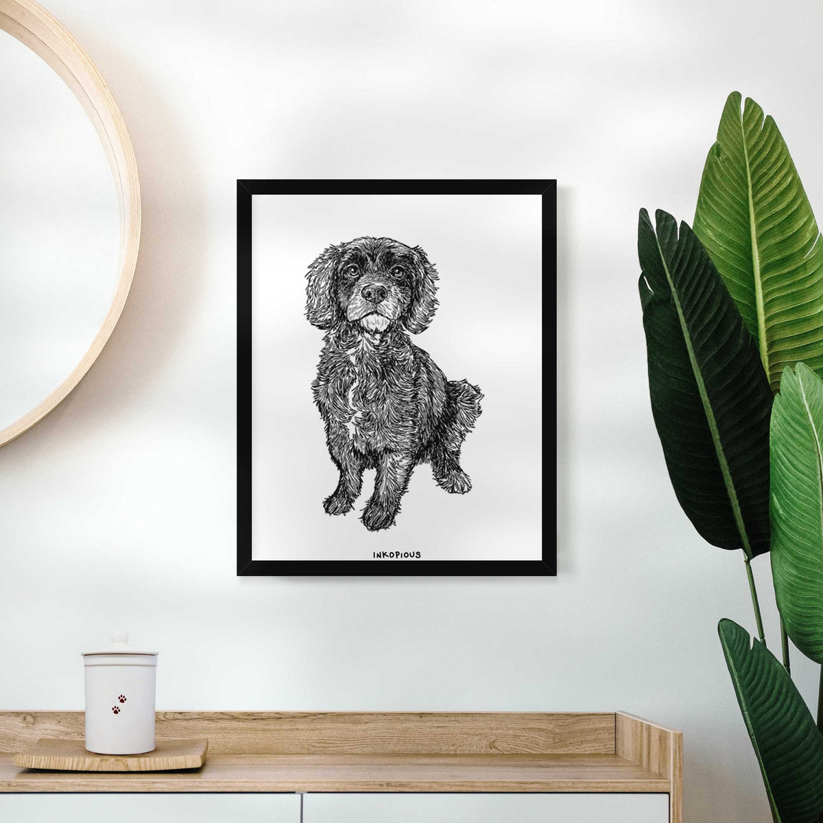 Doodled Bama the Cocker Spaniel Mix Art Print