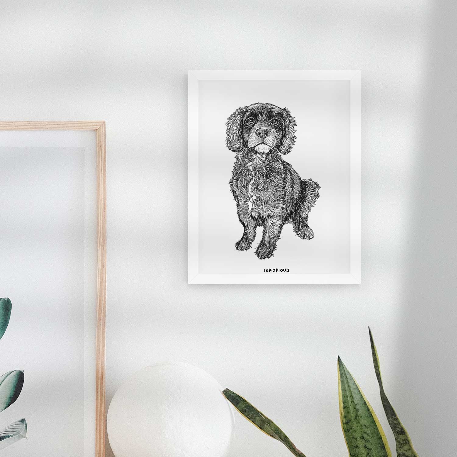 Doodled Bama the Cocker Spaniel Mix Art Print