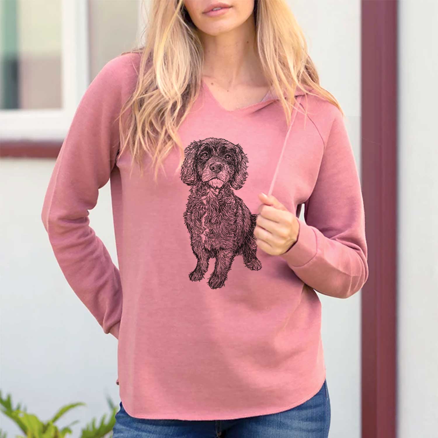 Doodled Bama the Cocker Spaniel Mix - Cali Wave Hooded Sweatshirt