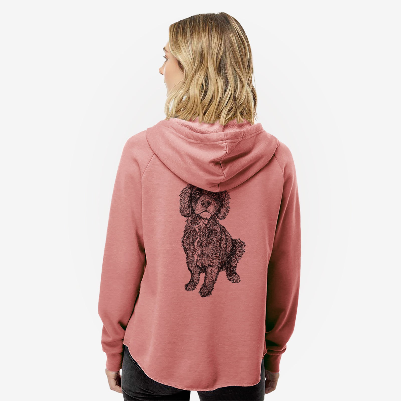 Doodled Bama the Cocker Spaniel Mix - Women's Cali Wave Zip-Up Sweatshirt