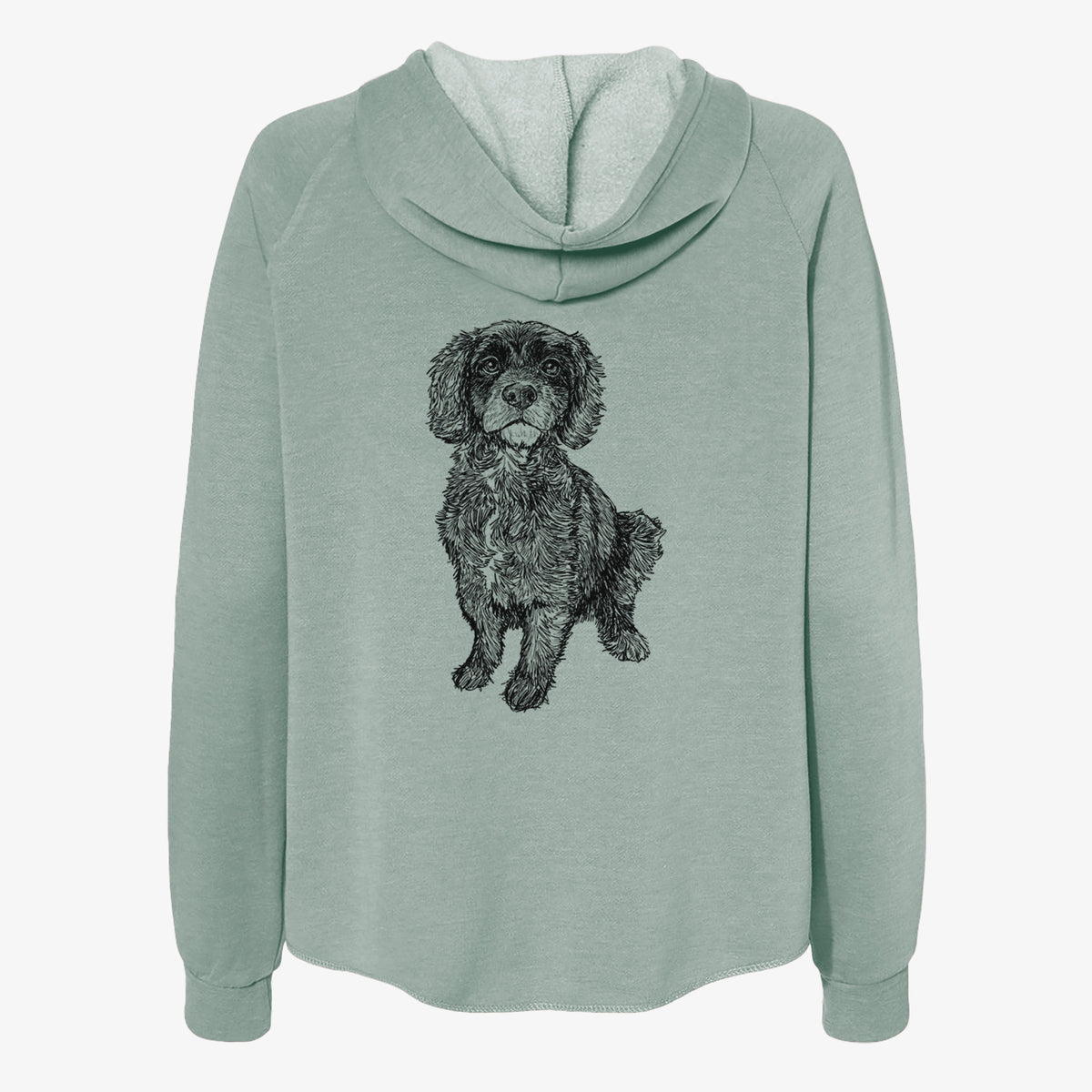 Doodled Bama the Cocker Spaniel Mix - Women's Cali Wave Zip-Up Sweatshirt