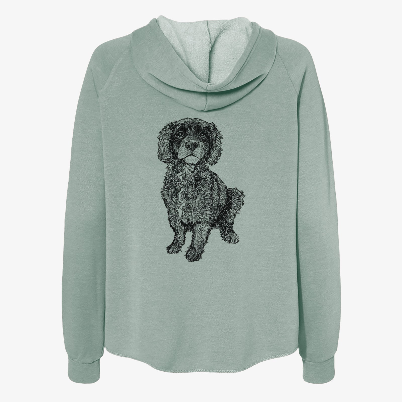 Doodled Bama the Cocker Spaniel Mix - Women's Cali Wave Zip-Up Sweatshirt