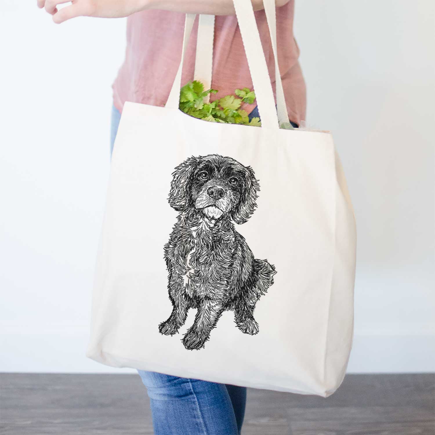 Doodled Bama the Cocker Spaniel Mix - Tote Bag