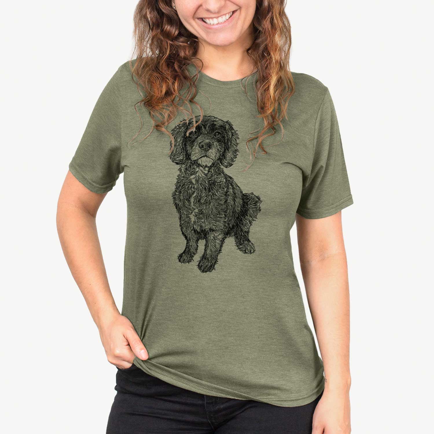 Doodled Bama the Cocker Spaniel Mix - Unisex Crewneck