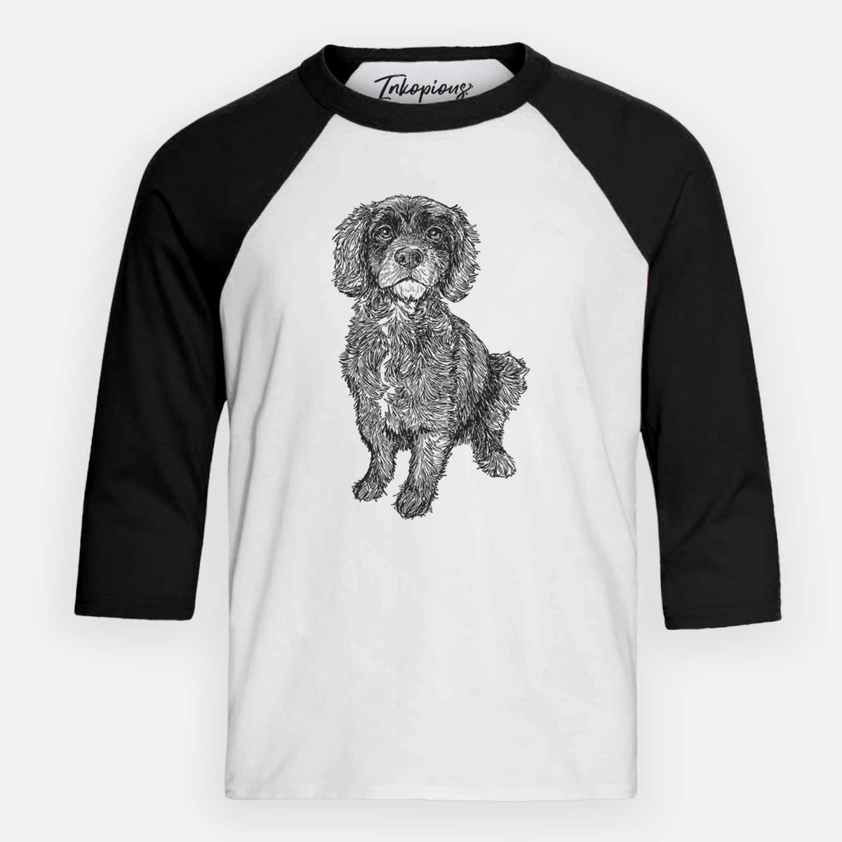 Doodled Bama the Cocker Spaniel Mix - Youth 3/4 Long Sleeve
