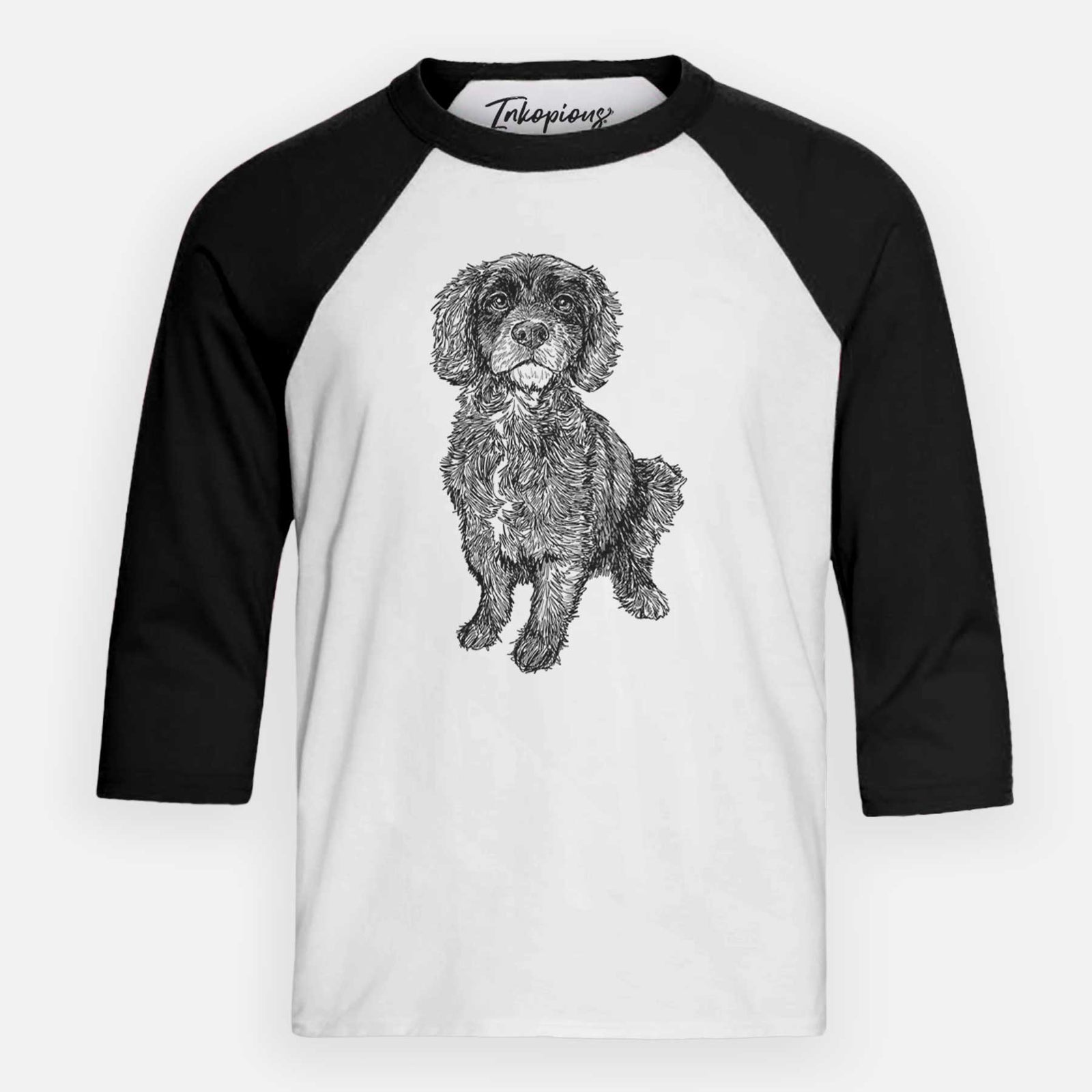 Doodled Bama the Cocker Spaniel Mix - Youth 3/4 Long Sleeve