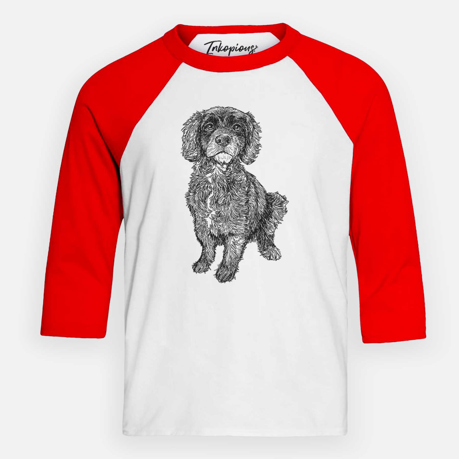 Doodled Bama the Cocker Spaniel Mix - Youth 3/4 Long Sleeve