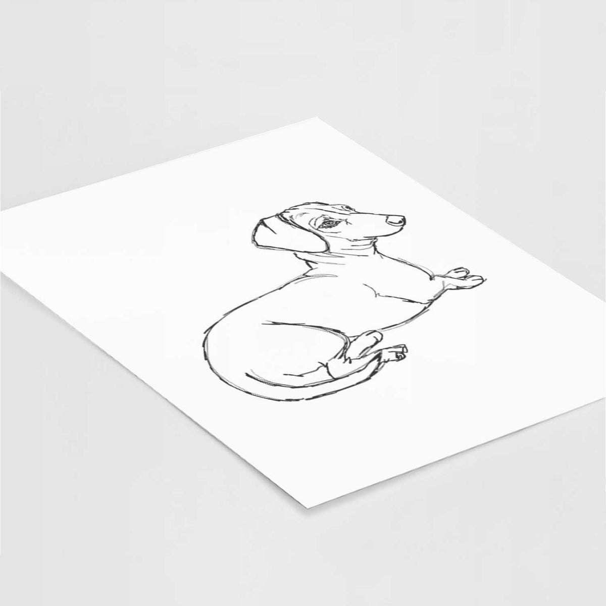 Doodled Bambi the Dachshund Art Print