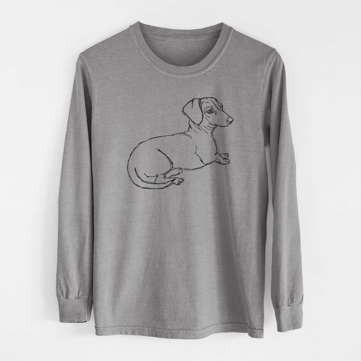 Doodled Bambi the Dachshund - Heavyweight 100% Cotton Long Sleeve