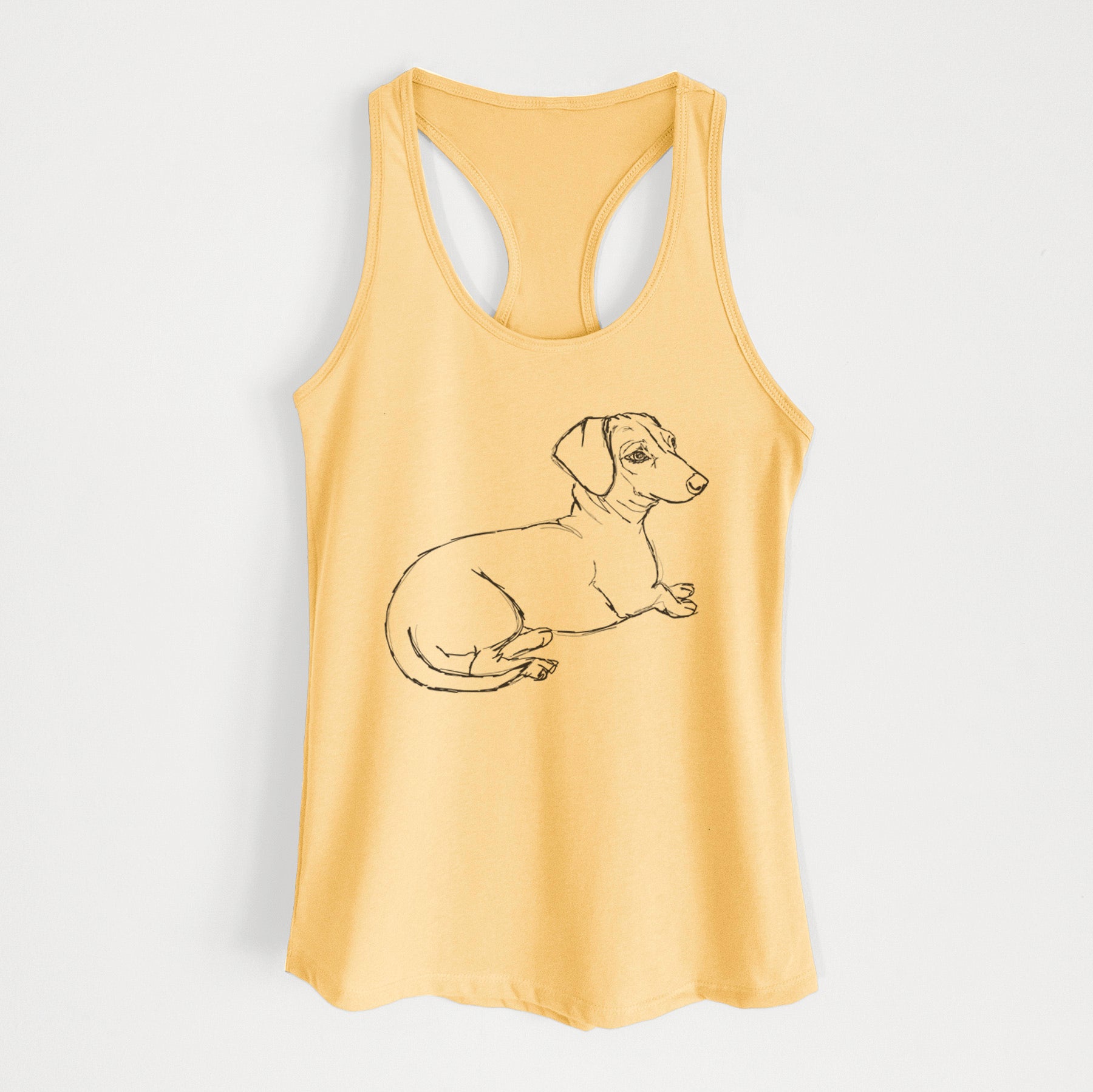 Doodled Bambi the Dachshund - Women's Racerback Tanktop