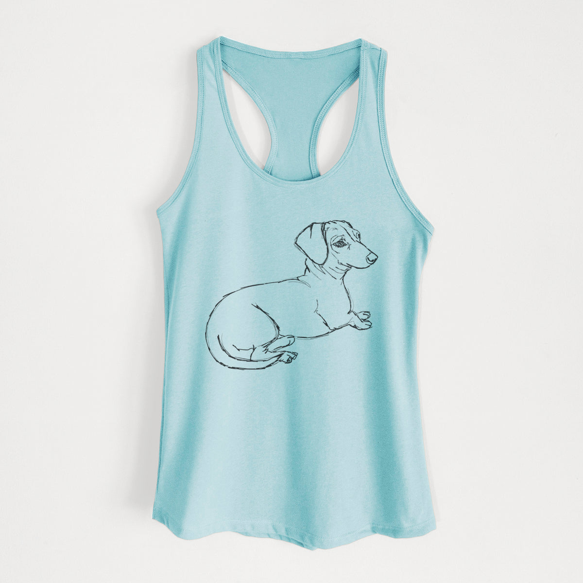 Doodled Bambi the Dachshund - Women&#39;s Racerback Tanktop