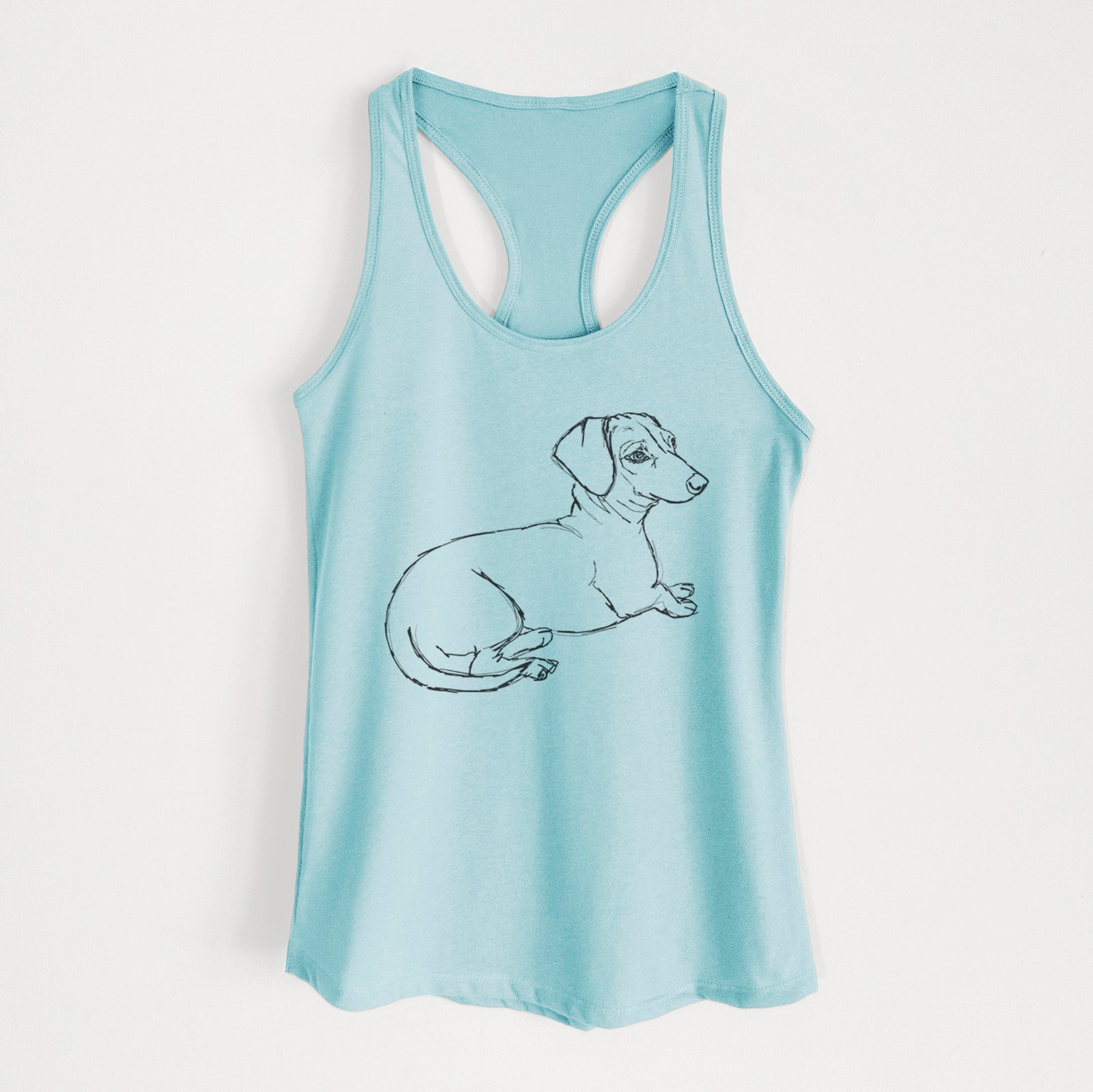 Doodled Bambi the Dachshund - Women's Racerback Tanktop