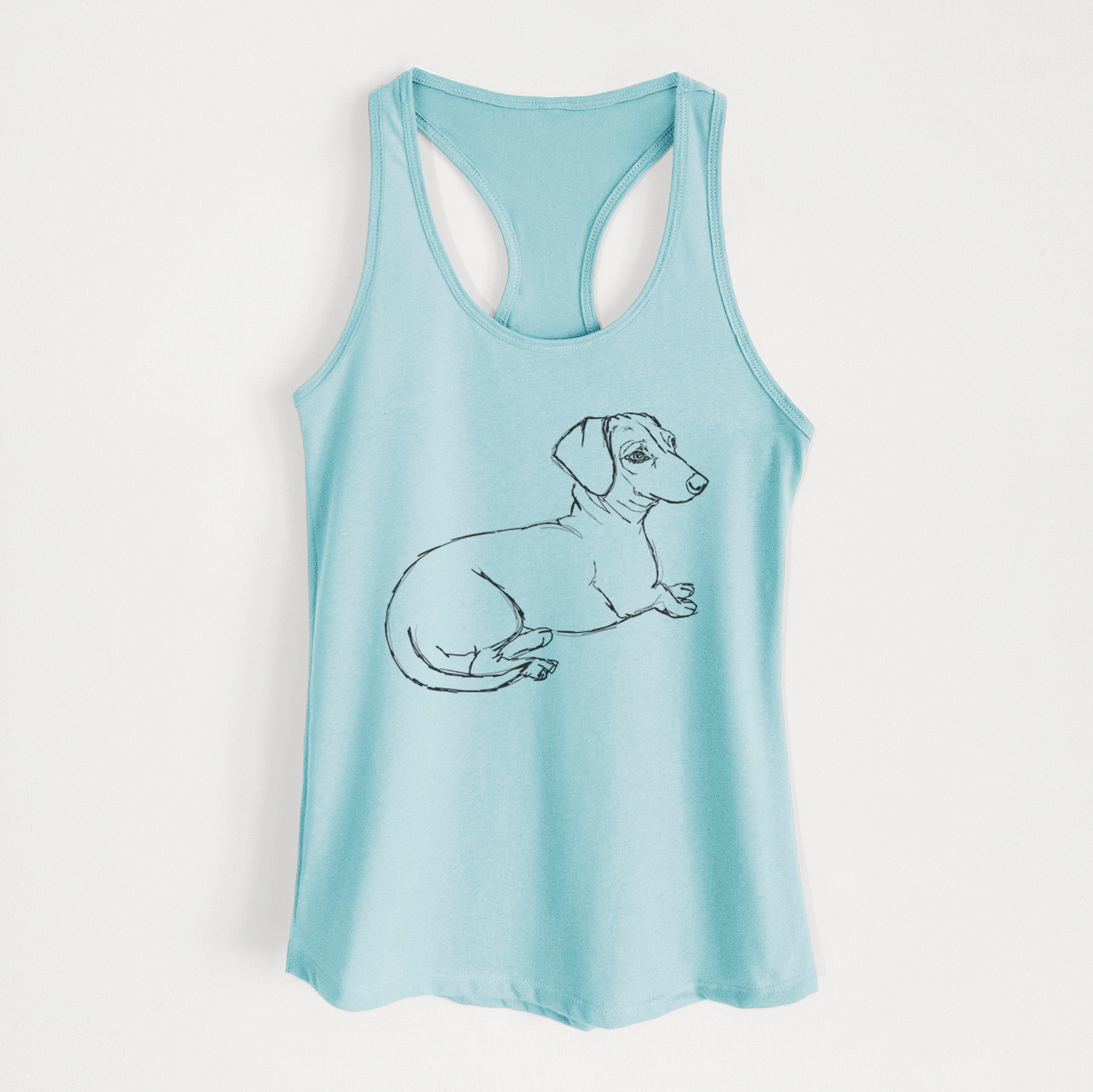 Doodled Bambi the Dachshund - Women's Racerback Tanktop