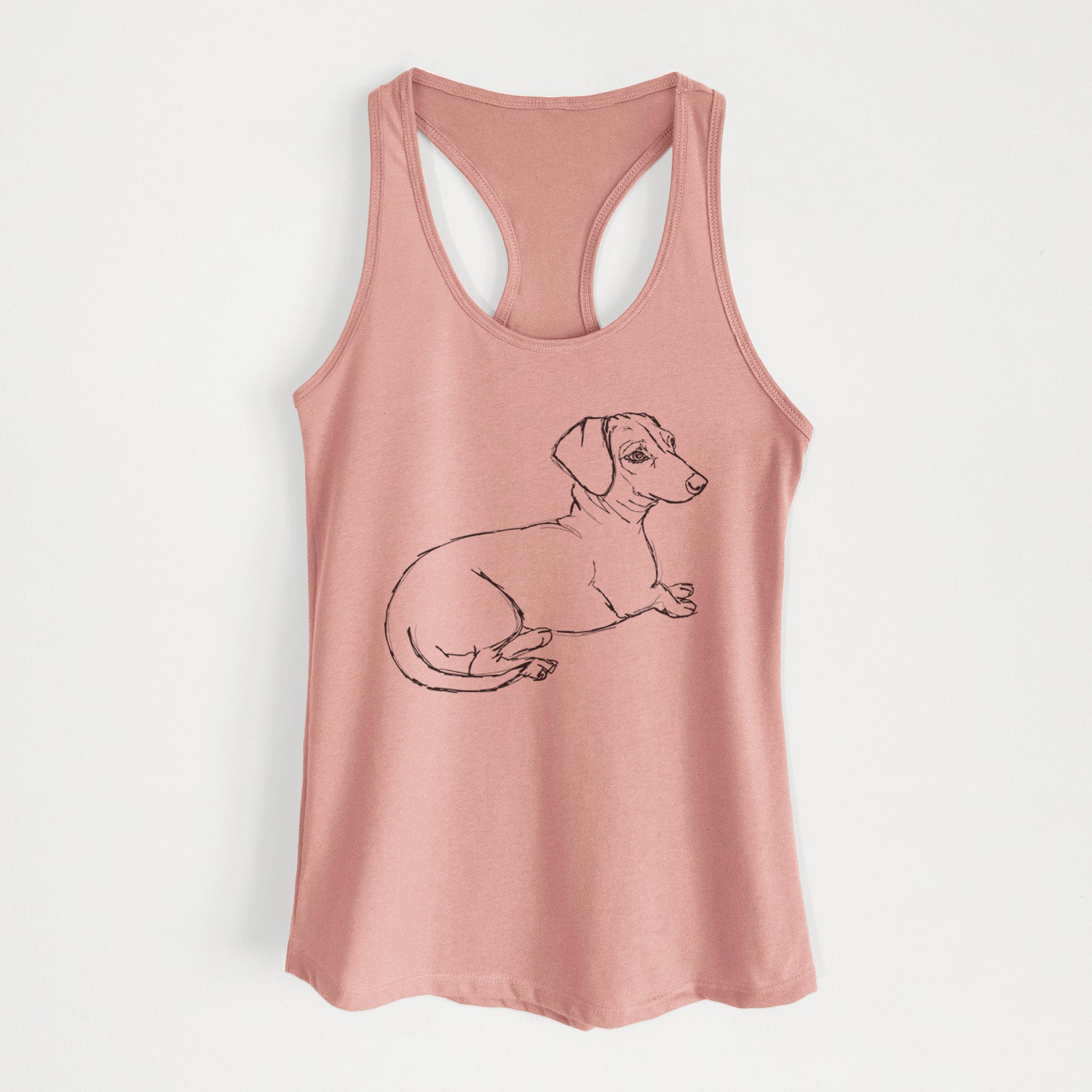 Doodled Bambi the Dachshund - Women's Racerback Tanktop