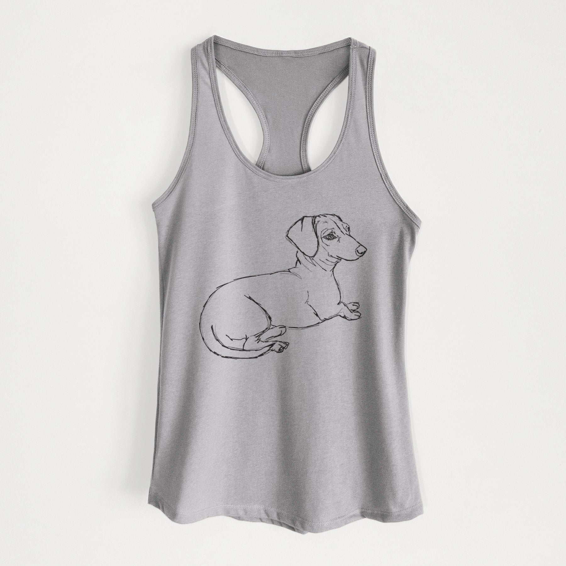 Doodled Bambi the Dachshund - Women's Racerback Tanktop