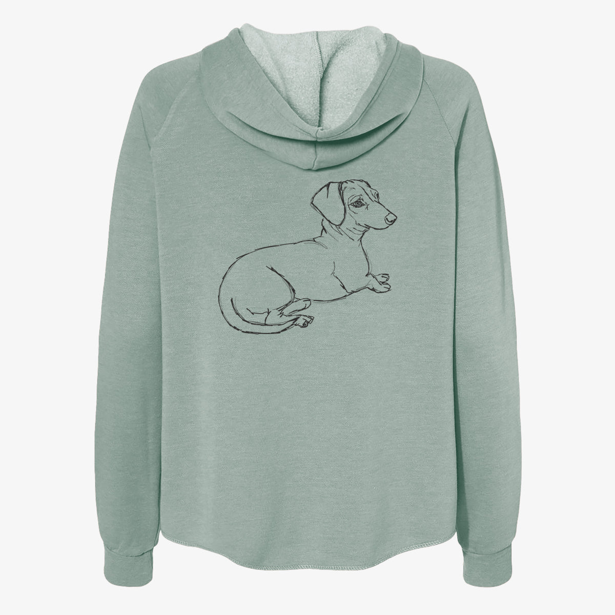 Doodled Bambi the Dachshund - Women's Cali Wave Zip-Up Sweatshirt