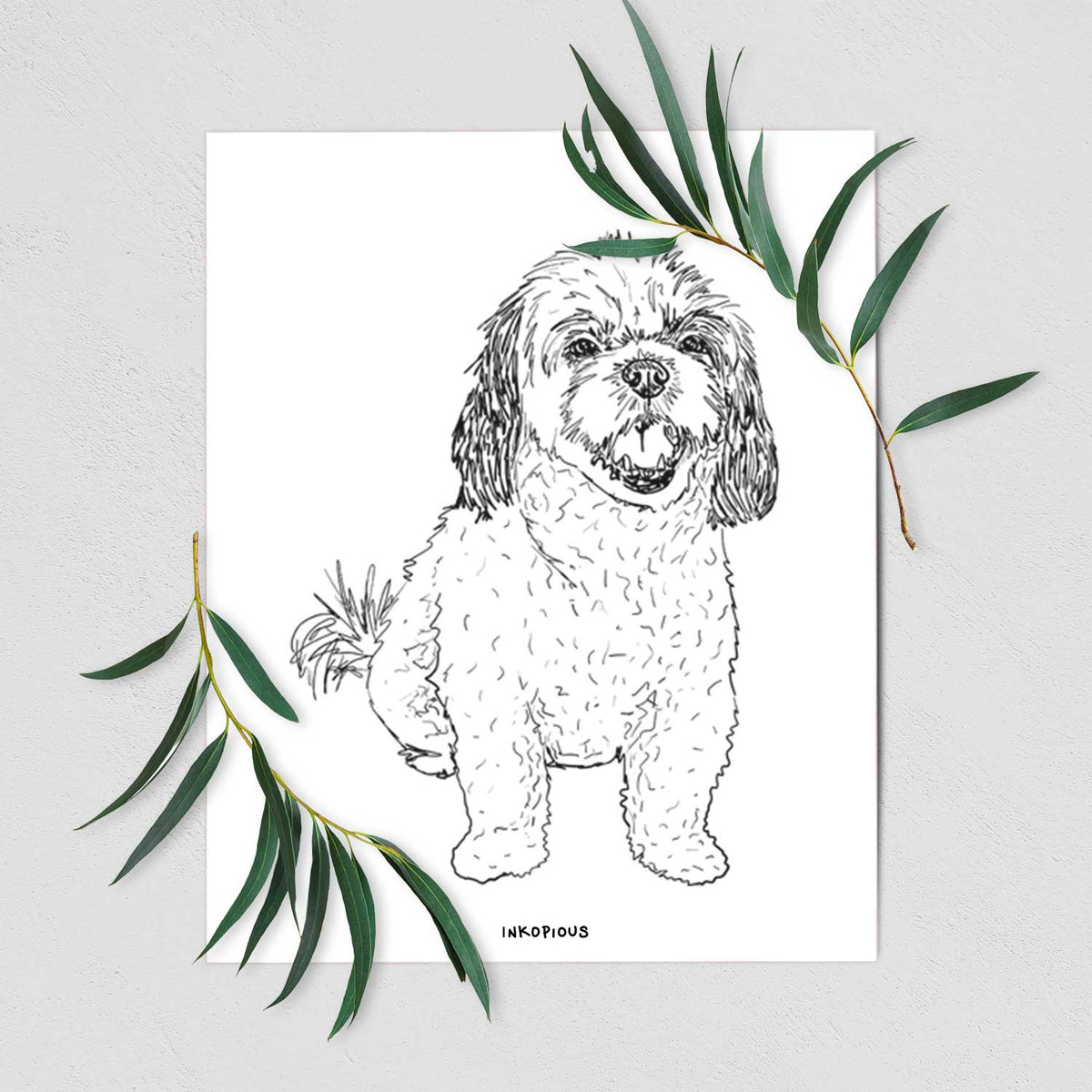 Doodled Bandit the Mixed Breed Art Print