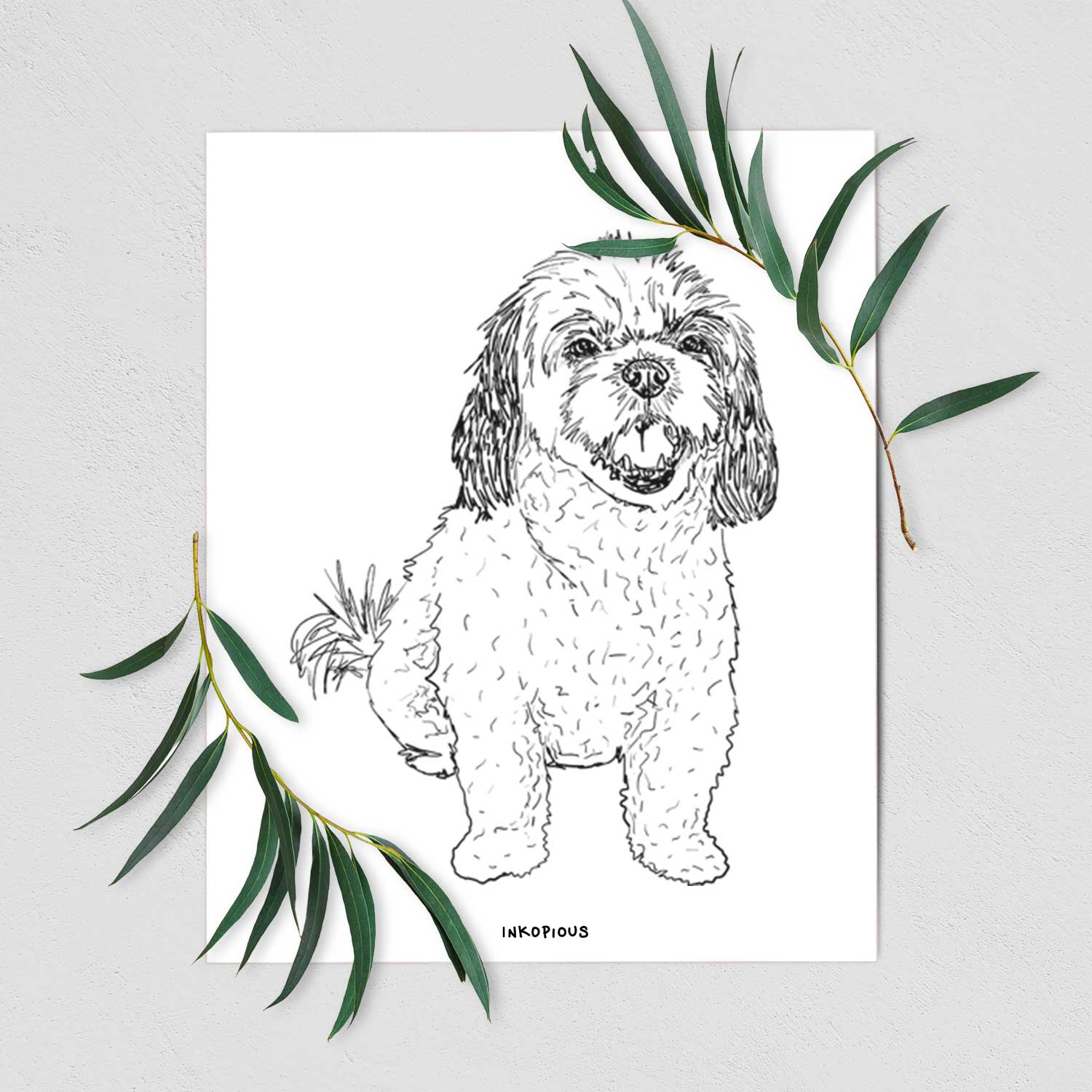 Doodled Bandit the Mixed Breed Art Print