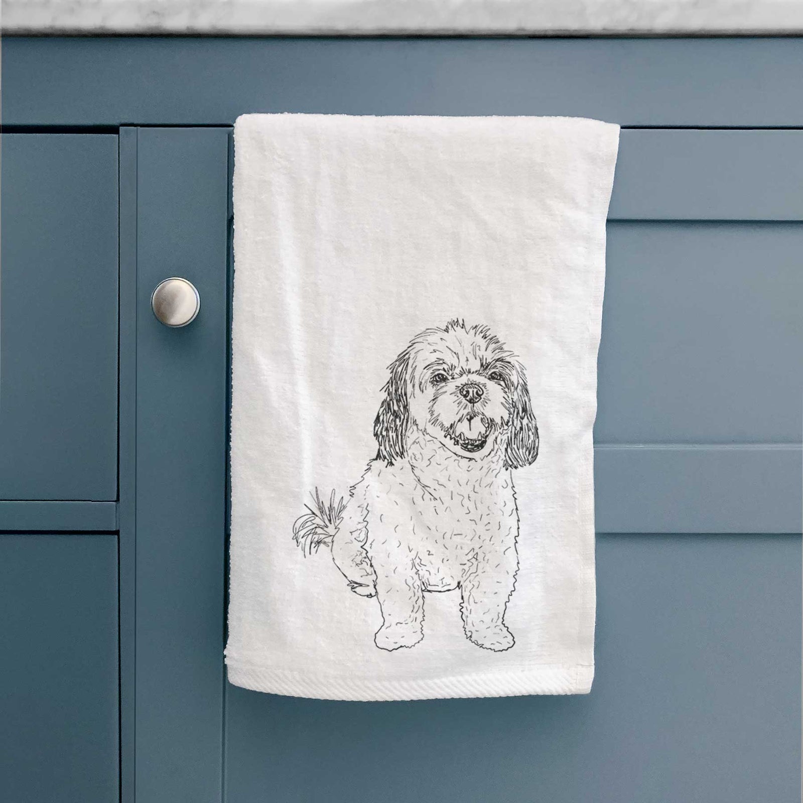 Doodled Bandit the Mixed Breed Decorative Hand Towel