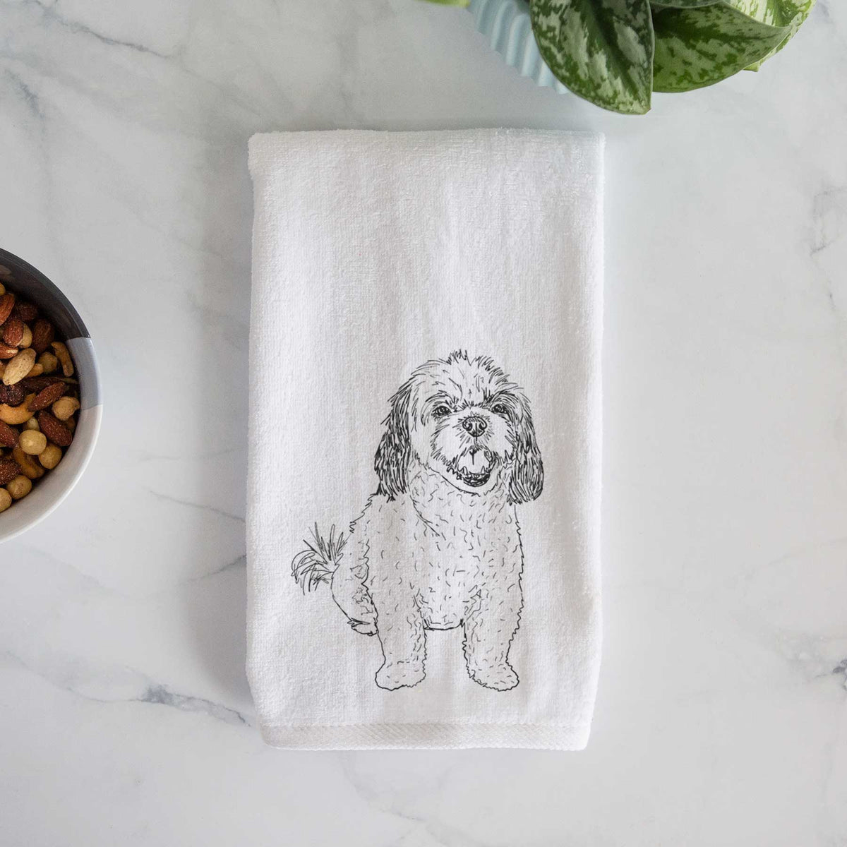 Doodled Bandit the Mixed Breed Decorative Hand Towel