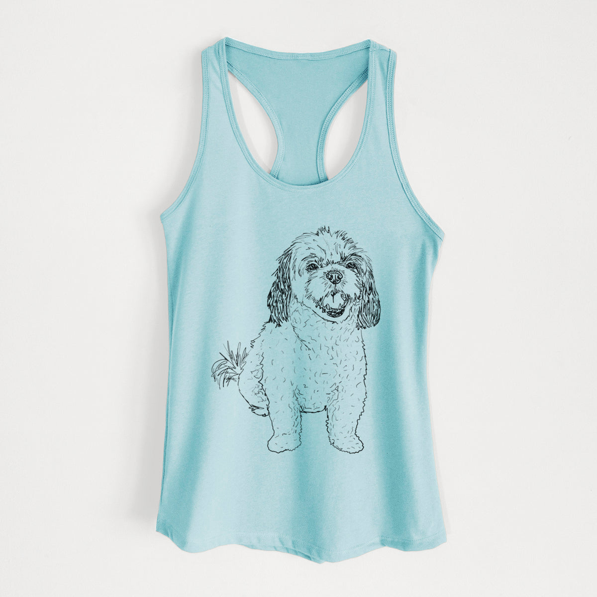 Doodled Bandit the Mixed Breed - Women&#39;s Racerback Tanktop