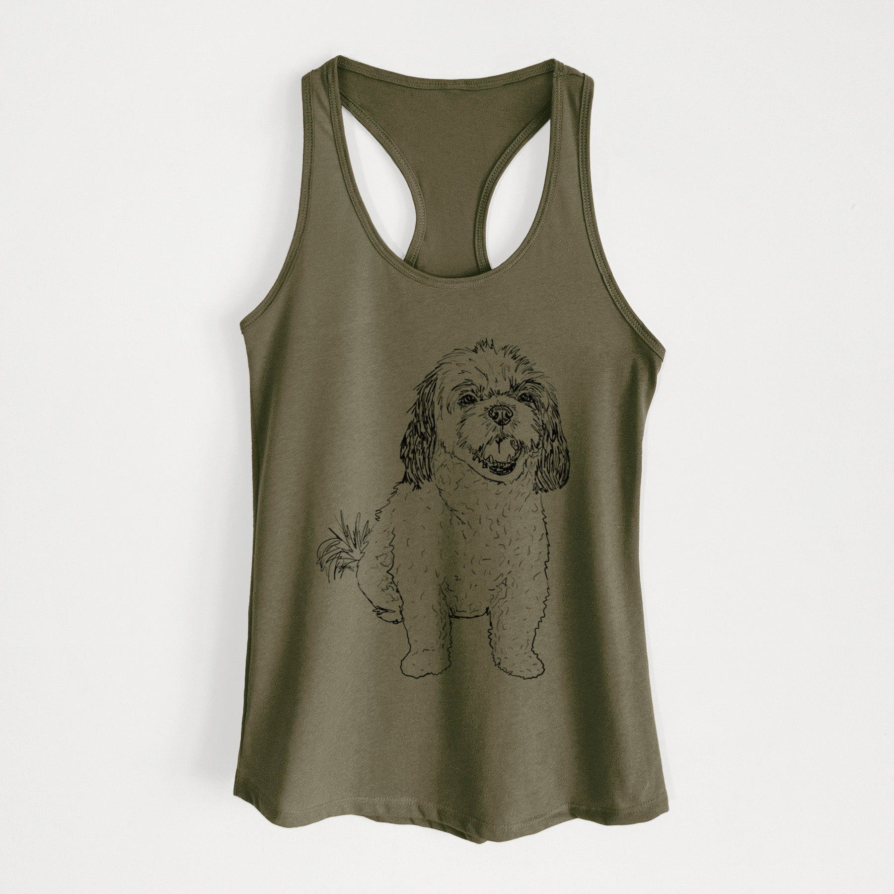 Doodled Bandit the Mixed Breed - Women's Racerback Tanktop