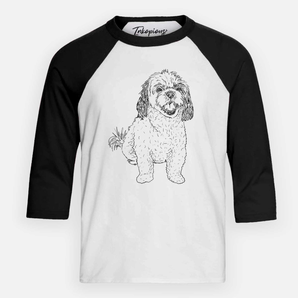 Doodled Bandit the Mixed Breed - Youth 3/4 Long Sleeve