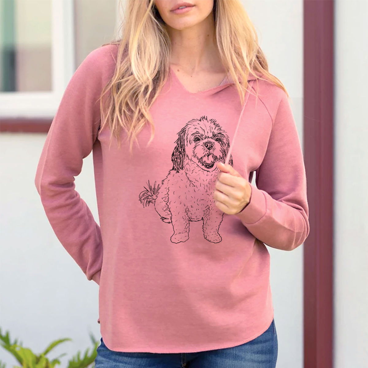 Doodled Bandit the Mixed Breed - Cali Wave Hooded Sweatshirt