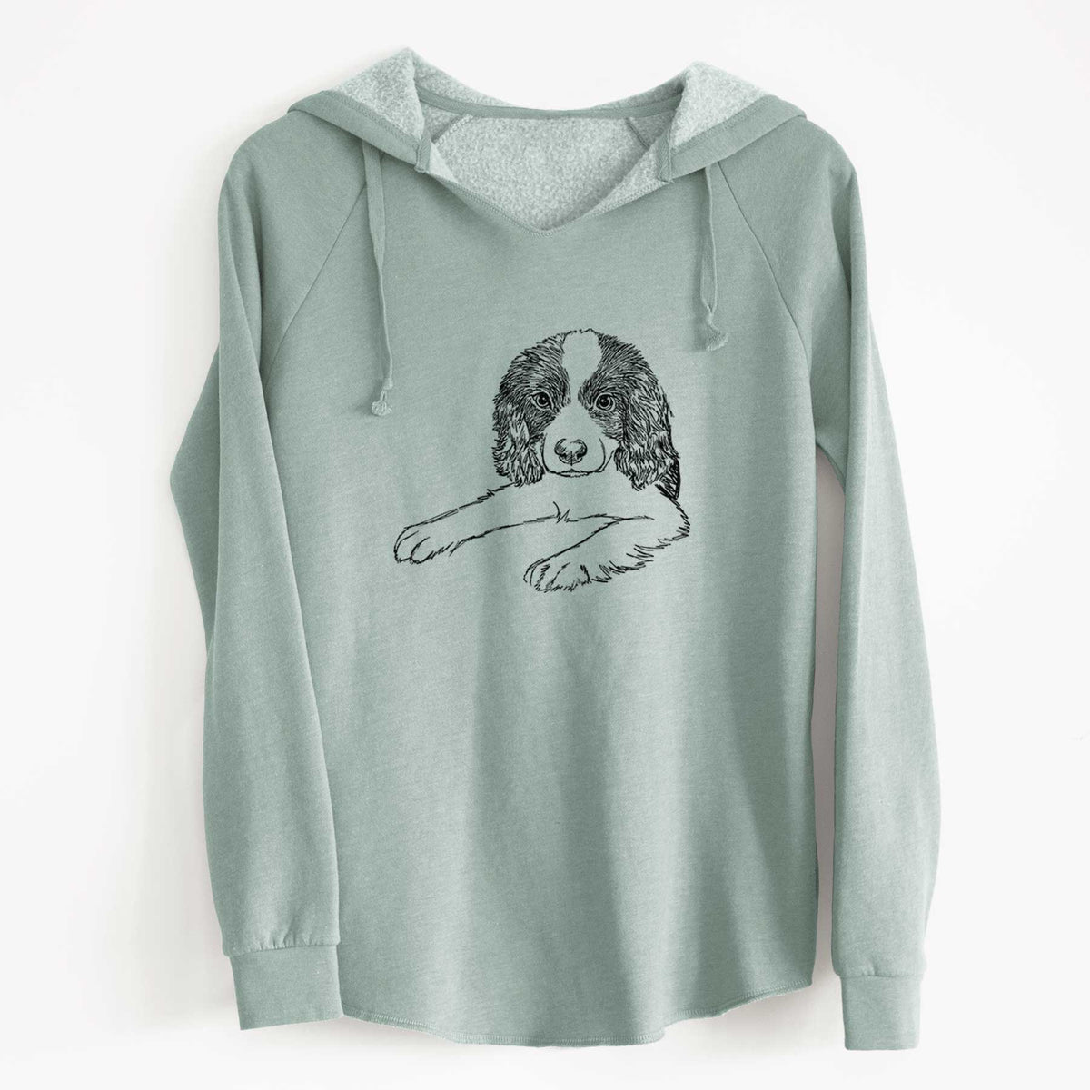 Doodled Bandit the English Springer Spaniel Puppy - Cali Wave Hooded Sweatshirt