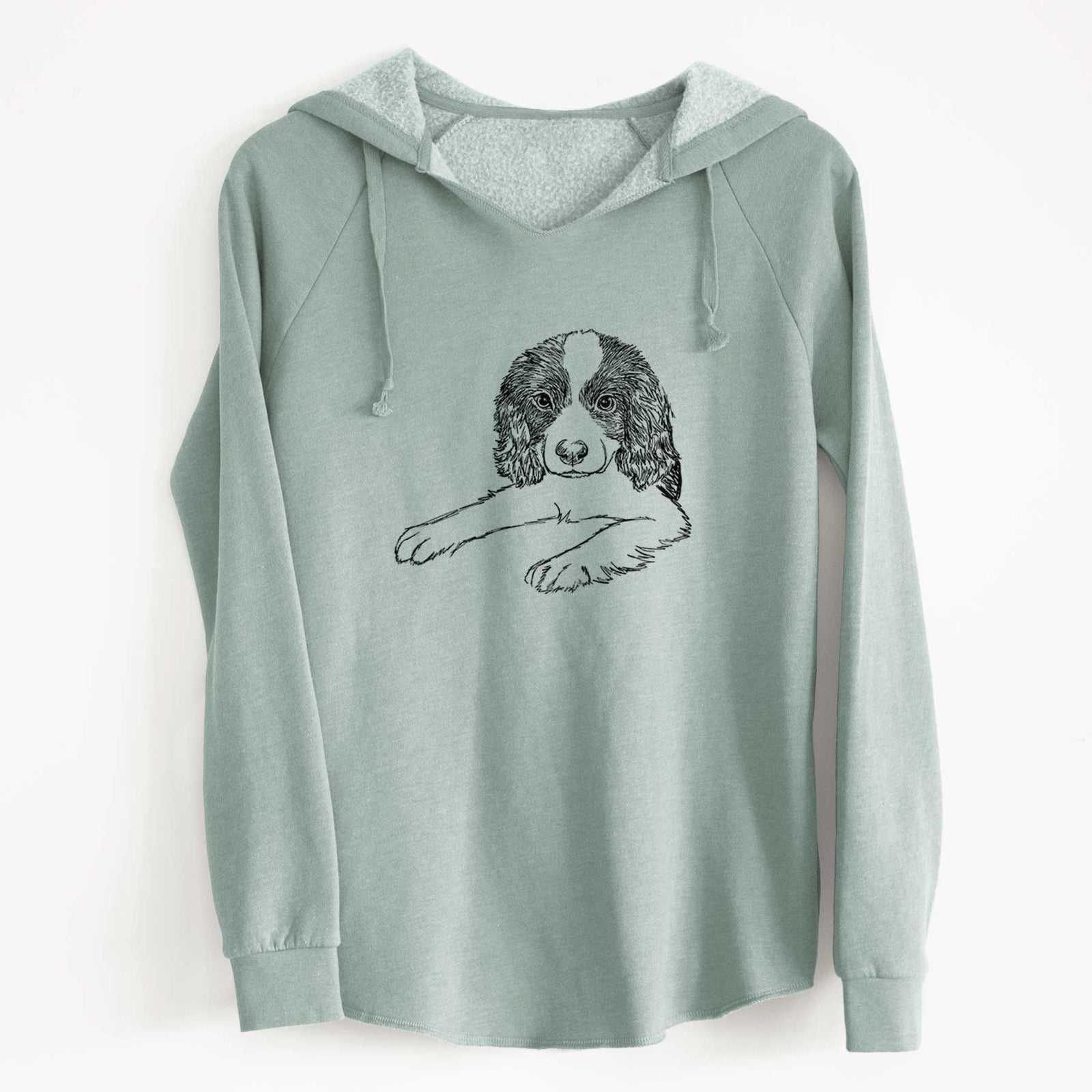 Doodled Bandit the English Springer Spaniel Puppy - Cali Wave Hooded Sweatshirt