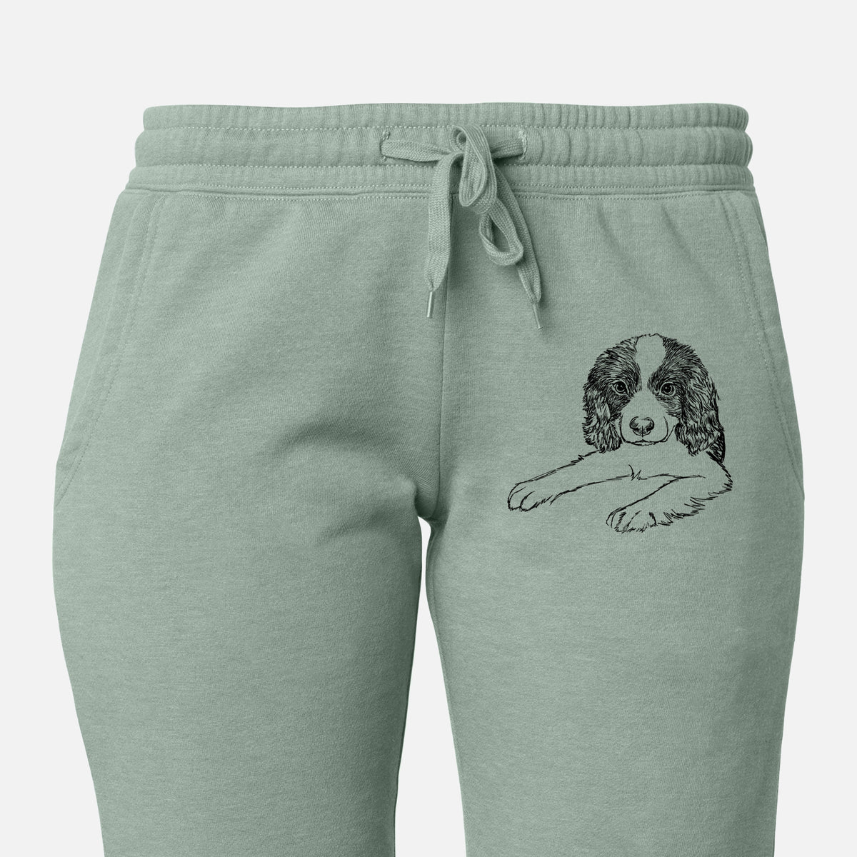 Doodled Bandit the English Springer Spaniel Puppy - Women&#39;s Cali Wave Joggers