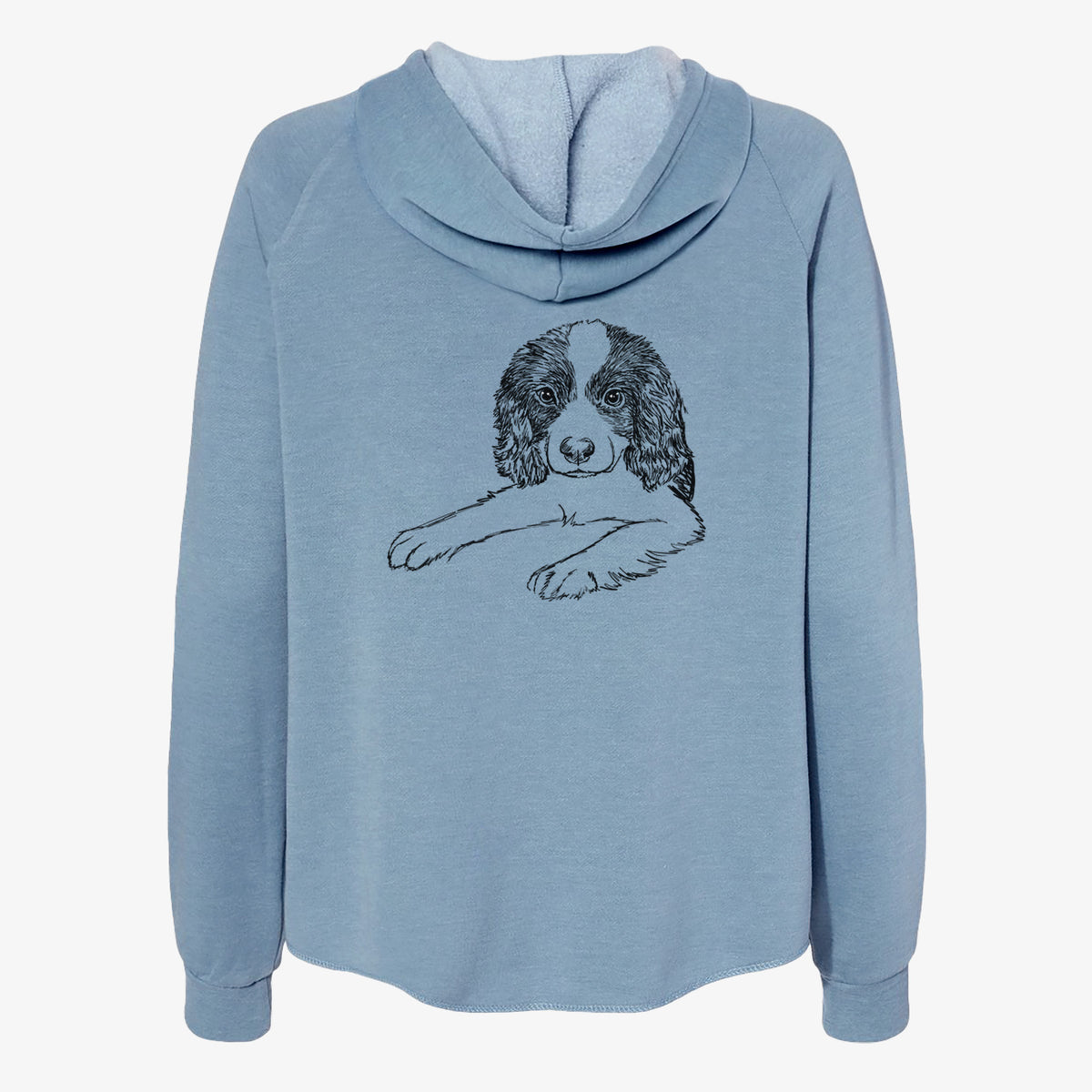 Doodled Bandit the English Springer Spaniel Puppy - Women's Cali Wave Zip-Up Sweatshirt