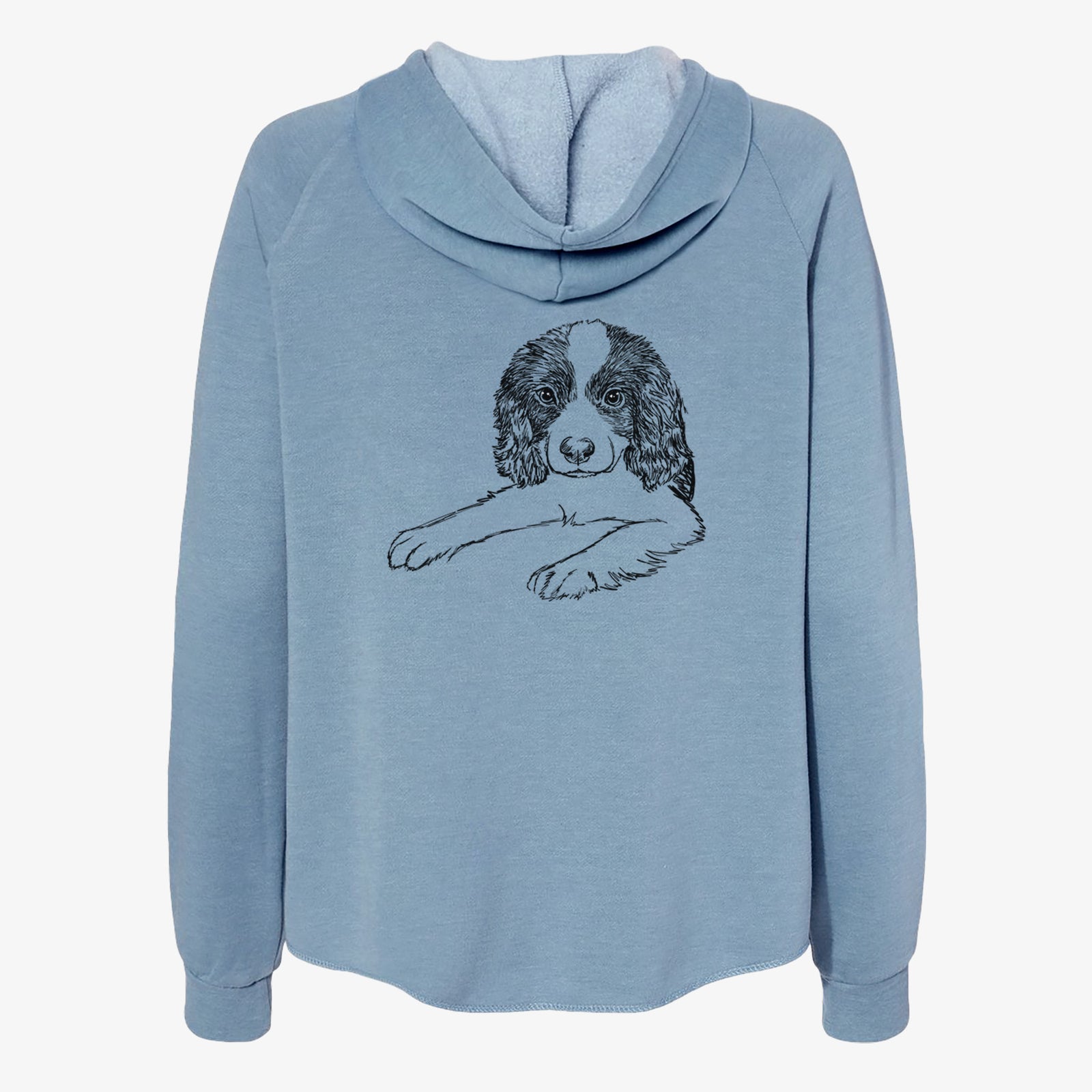 Doodled Bandit the English Springer Spaniel Puppy - Women's Cali Wave Zip-Up Sweatshirt