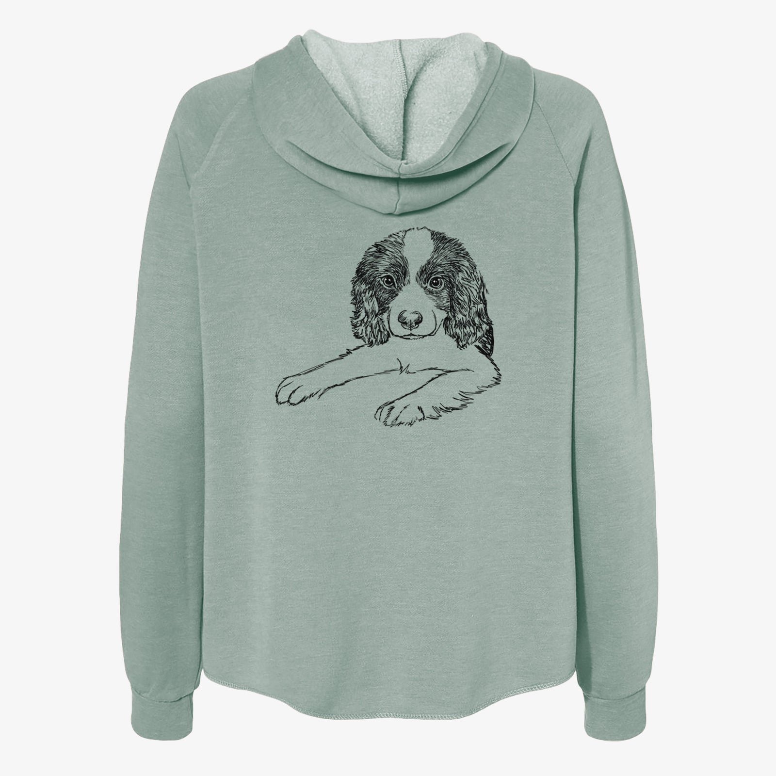 Doodled Bandit the English Springer Spaniel Puppy - Women's Cali Wave Zip-Up Sweatshirt