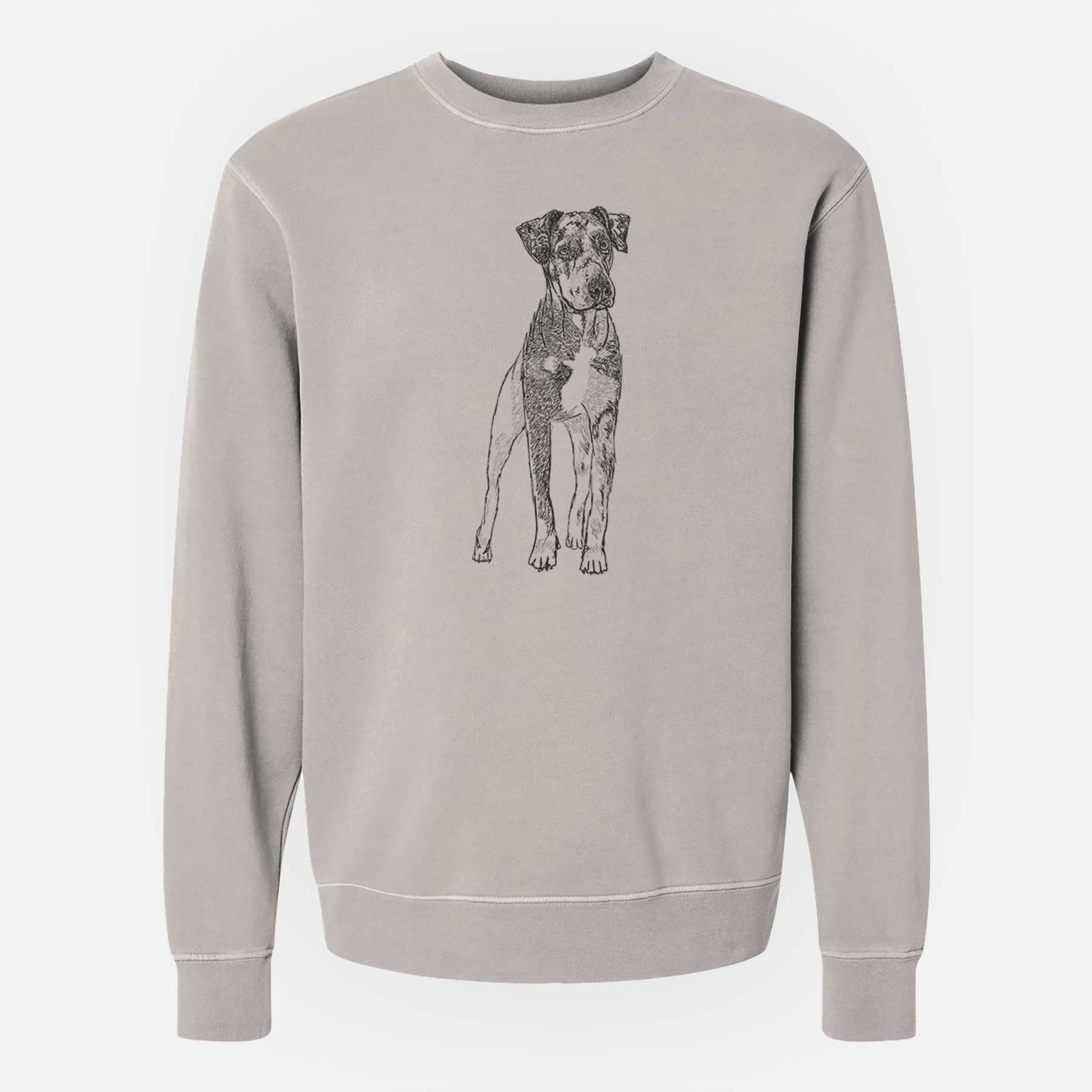 Doodled Bane the Catahoula - Unisex Pigment Dyed Crew Sweatshirt