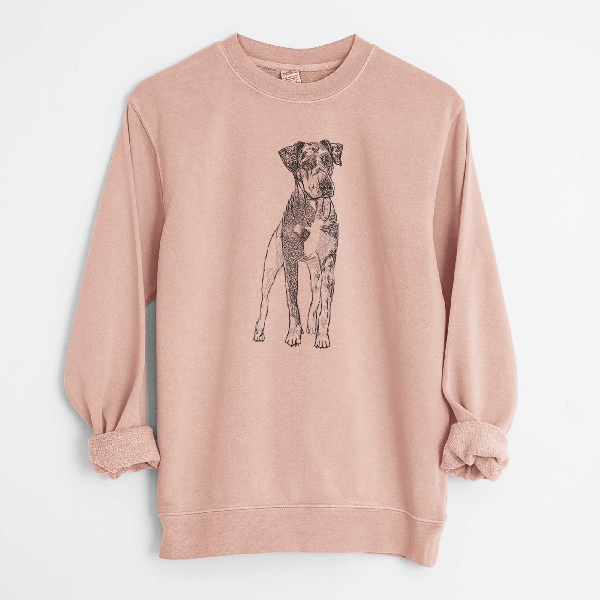 Doodled Bane the Catahoula - Unisex Pigment Dyed Crew Sweatshirt