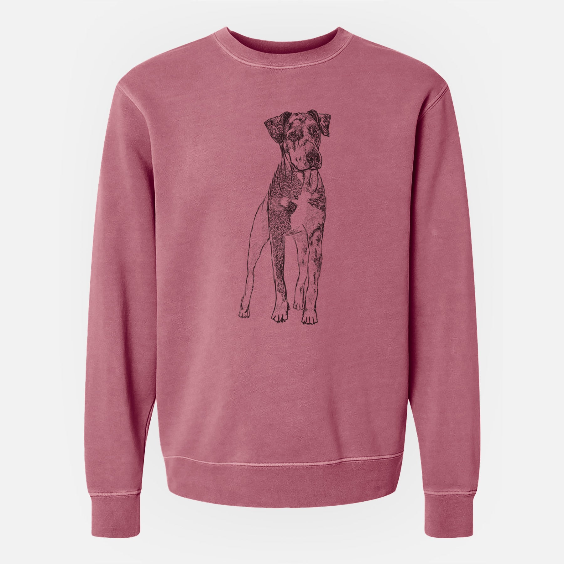 Doodled Bane the Catahoula - Unisex Pigment Dyed Crew Sweatshirt