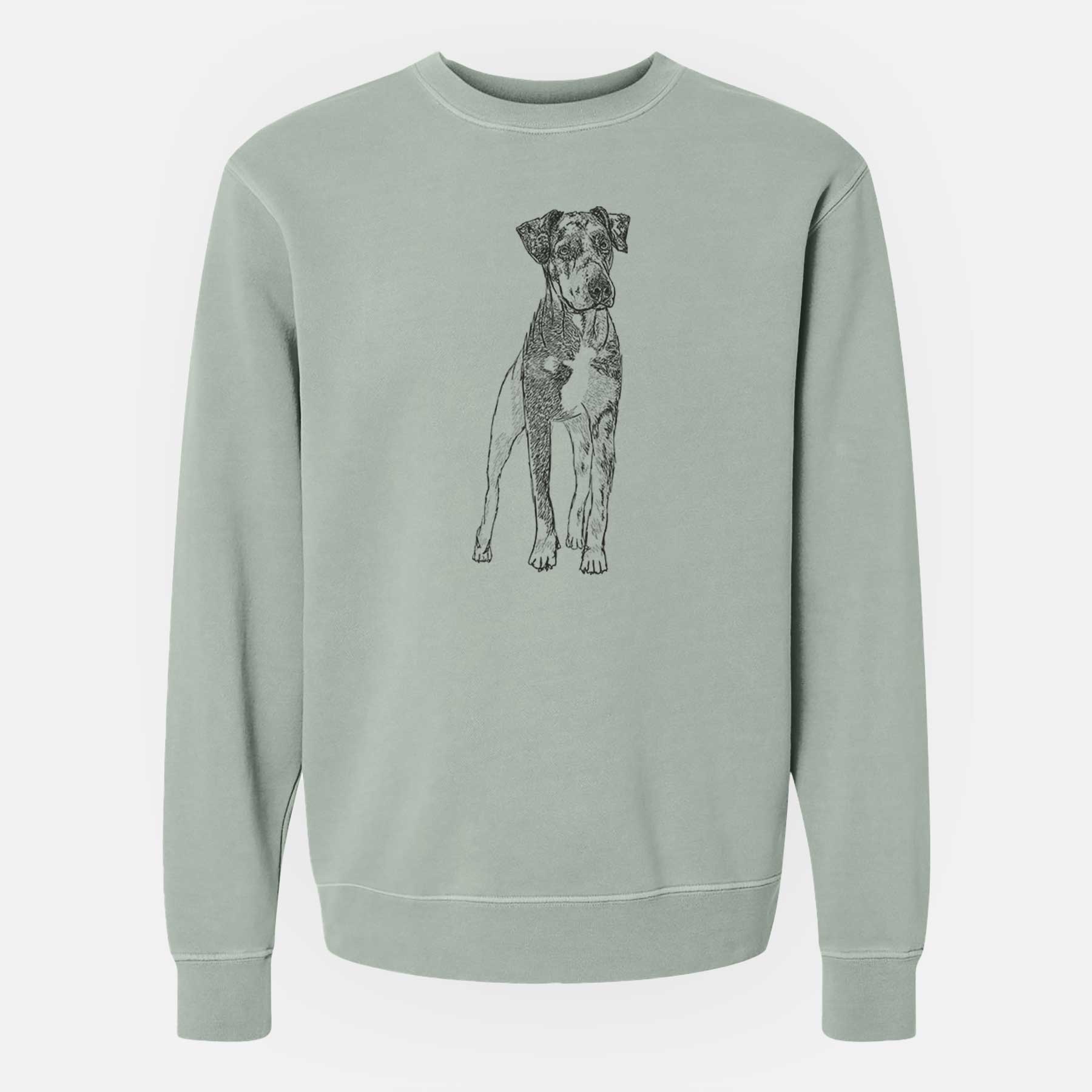 Doodled Bane the Catahoula - Unisex Pigment Dyed Crew Sweatshirt