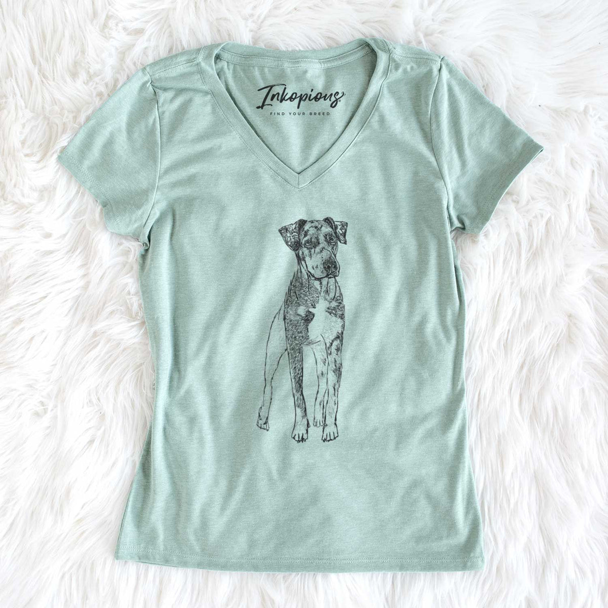 Doodled Bane the Catahoula - Women's V-neck Shirt