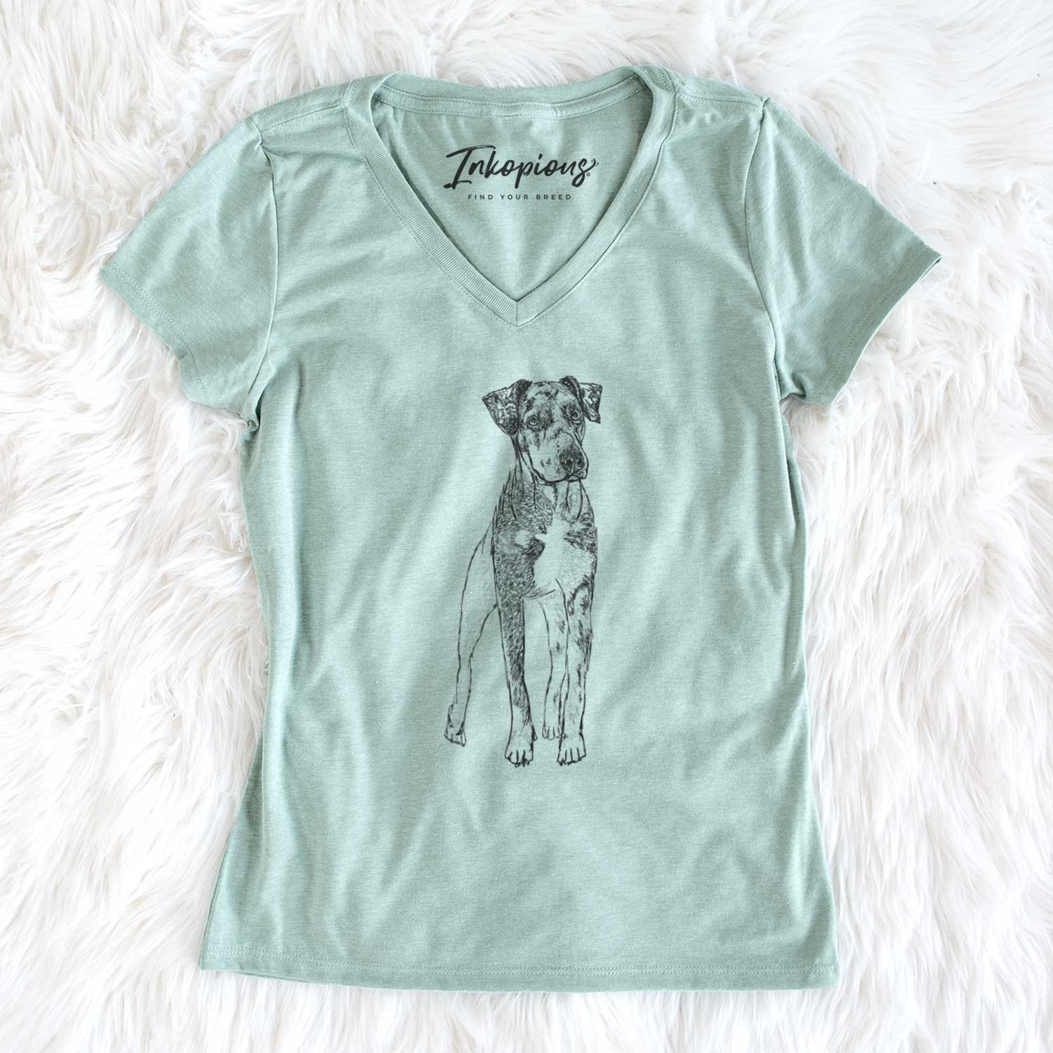 Doodled Bane the Catahoula - Women's V-neck Shirt