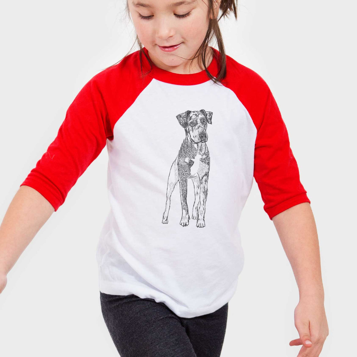 Doodled Bane the Catahoula - Youth 3/4 Long Sleeve