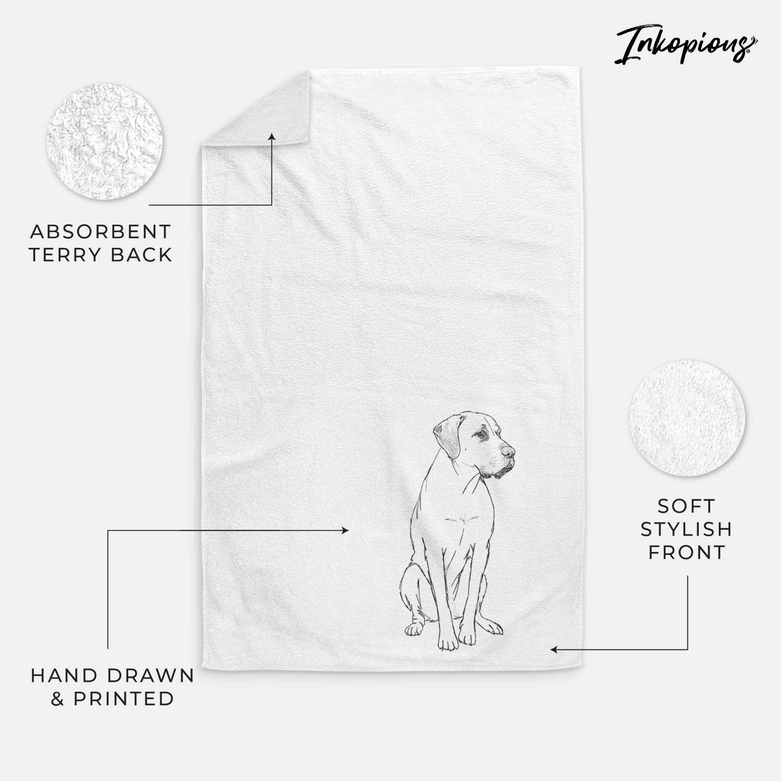 Doodled Barney the Labrador Retriever Mix Decorative Hand Towel