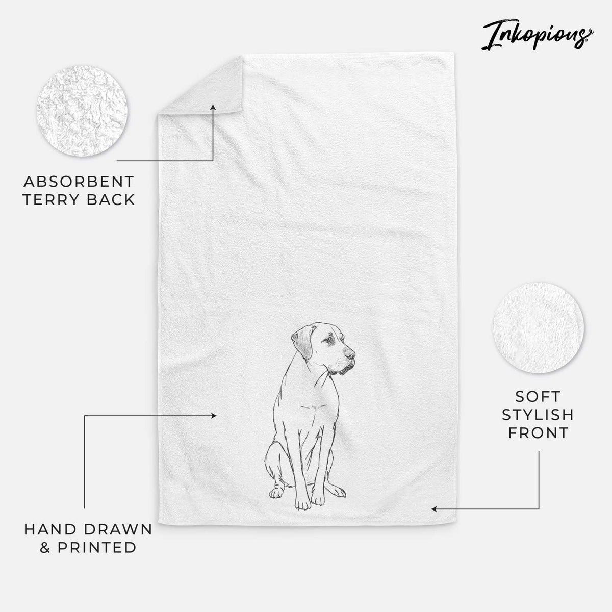 Doodled Barney the Labrador Retriever Mix Decorative Hand Towel
