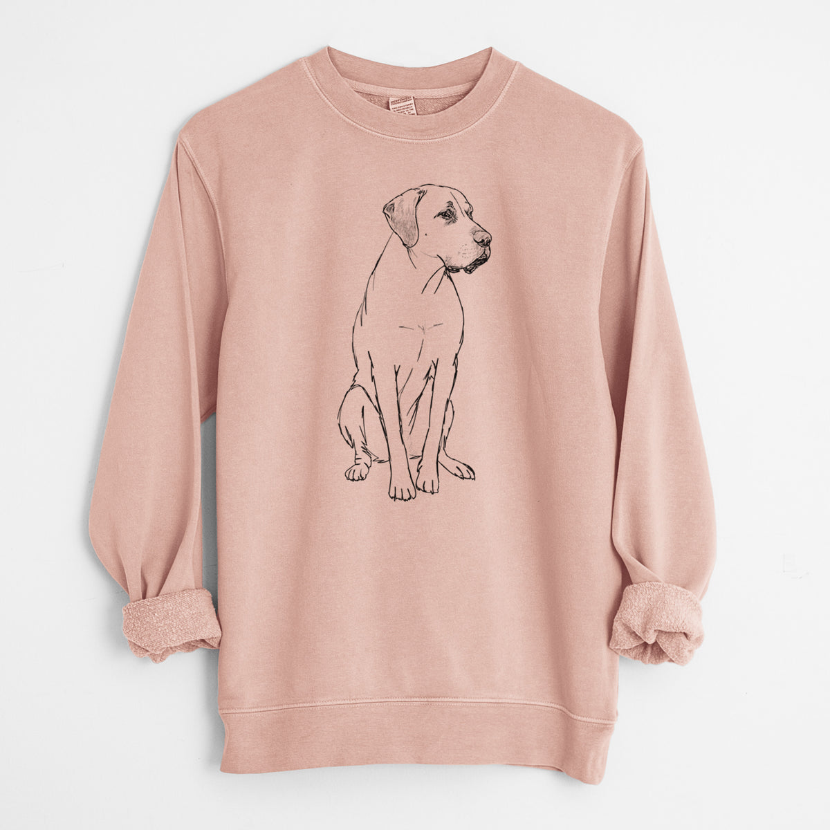 Doodled Barney the Labrador Retriever Mix - Unisex Pigment Dyed Crew Sweatshirt