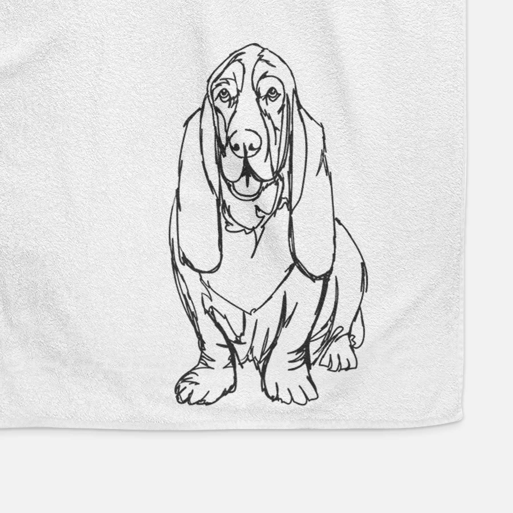 Doodled BassetHound Decorative Hand Towel