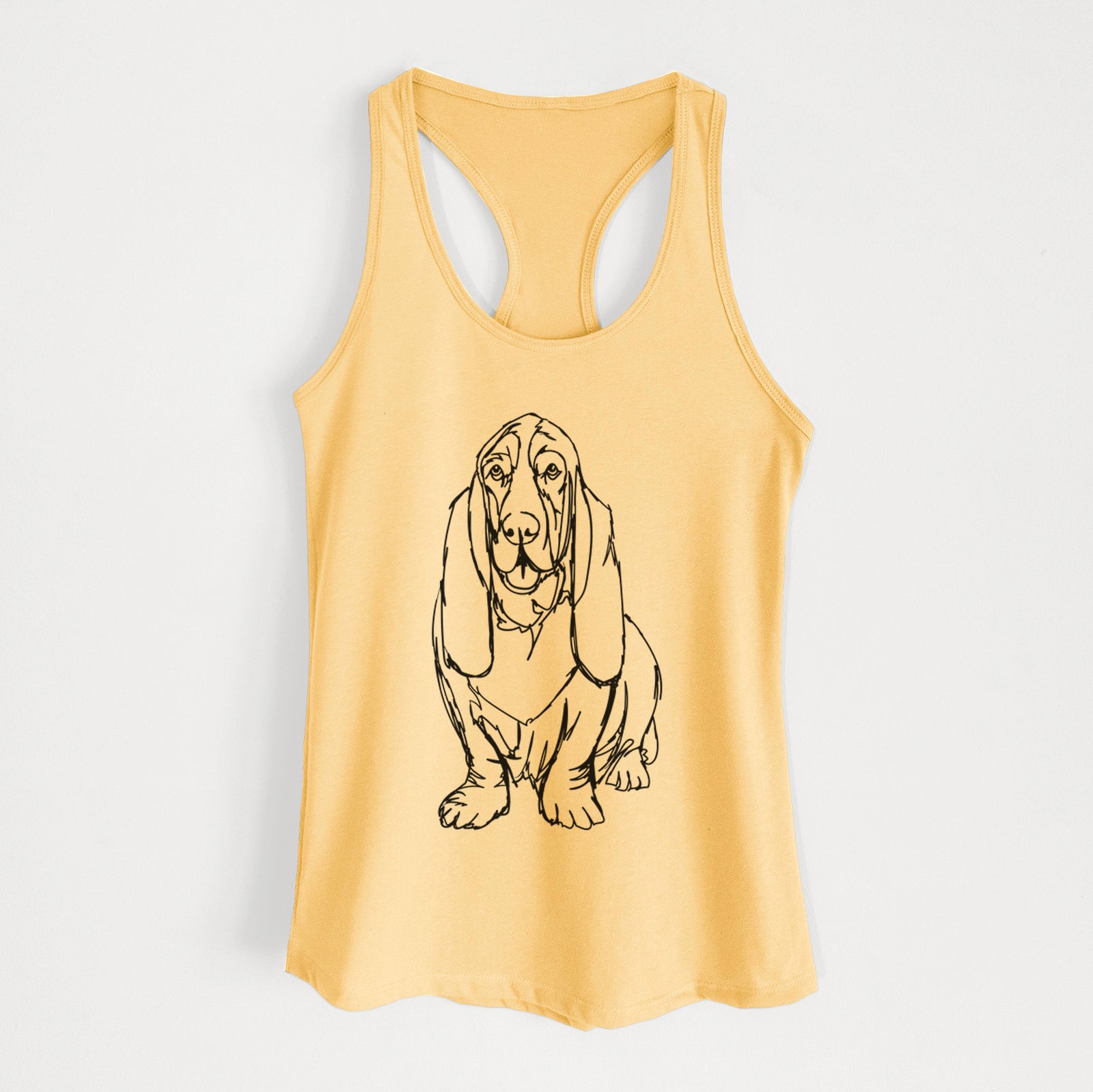 Doodled BassetHound - Women's Racerback Tanktop
